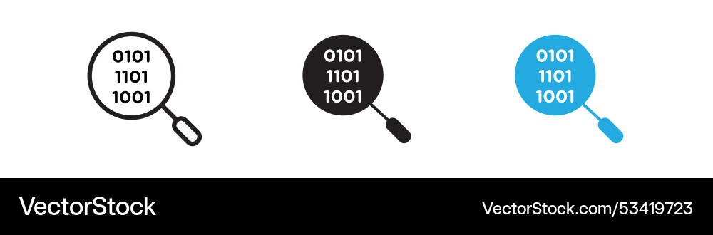 Binary code icon thin line vector image