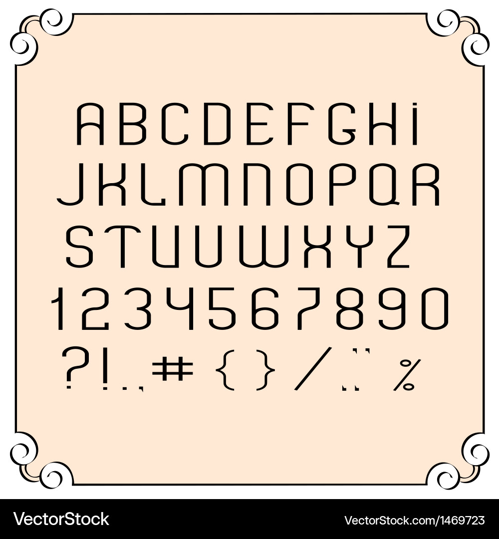 Clean Number Set with Punctuation vector image