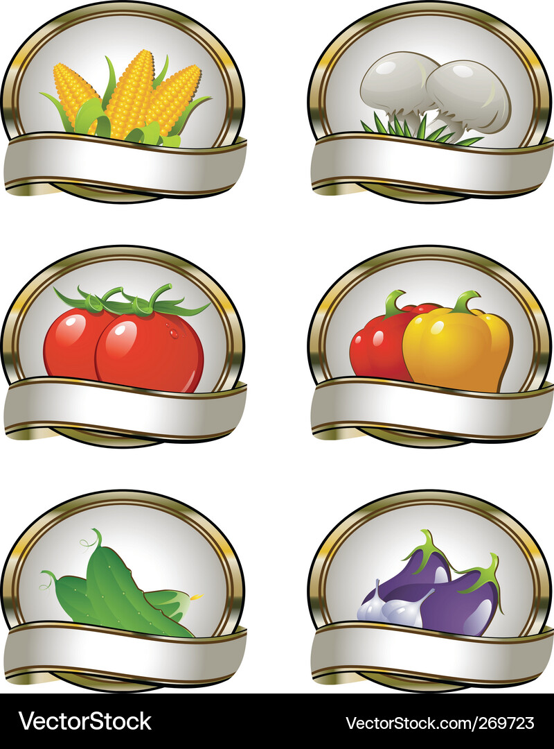 Food Labels Collection Vector Image