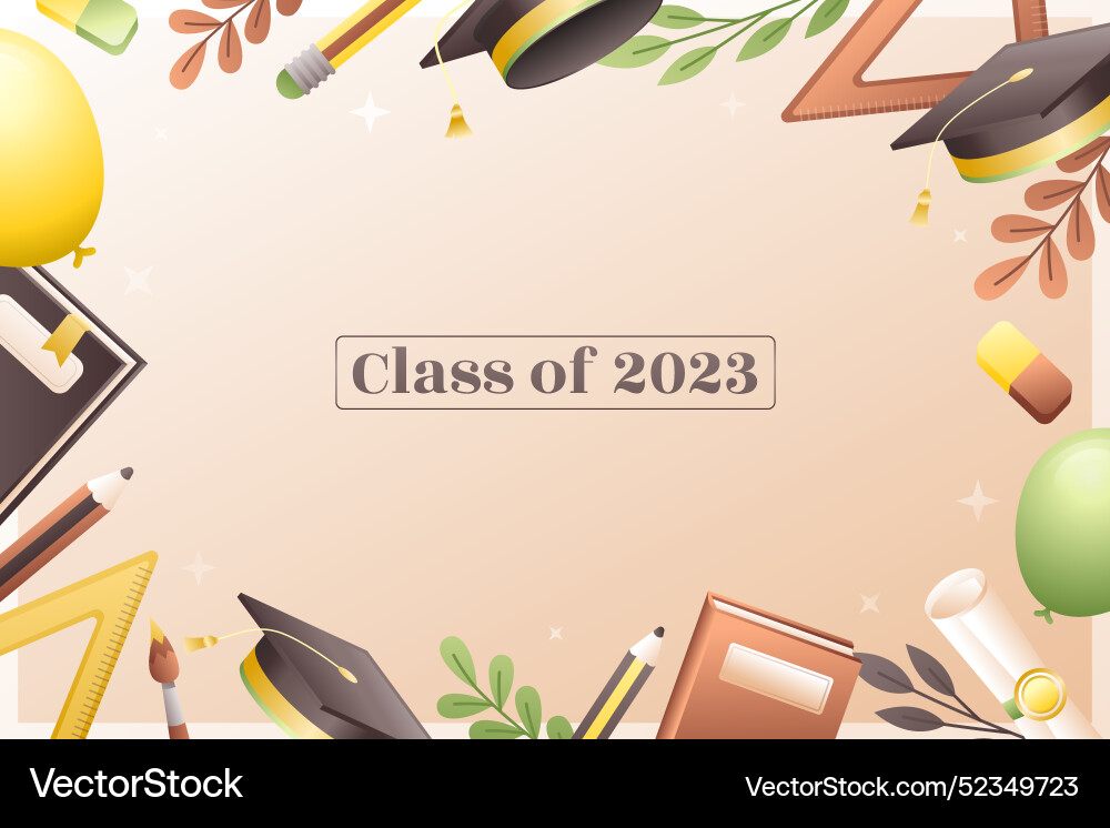 Gradient background for class of 2023 graduation Vector Image