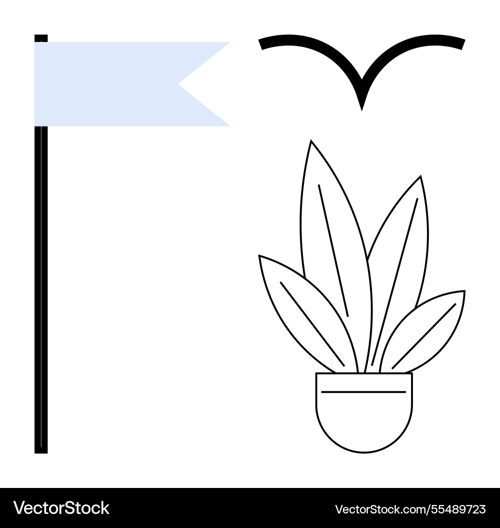 Minimalistic elements of flag bird in flight Minimalistic elements of flag bird in flight Vector Image