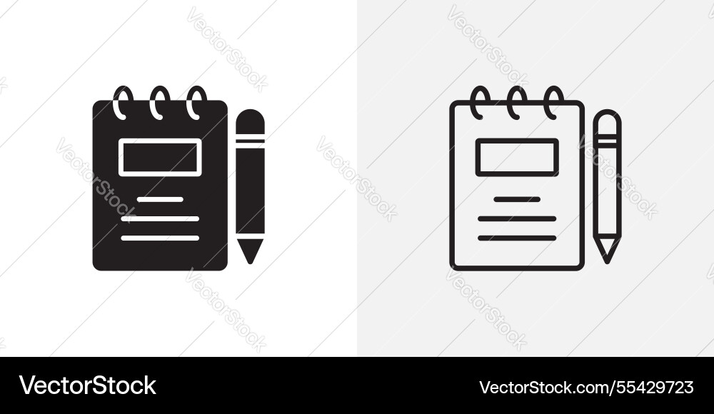 Notebook icons pack for apps and ui ux desigs Vector Image