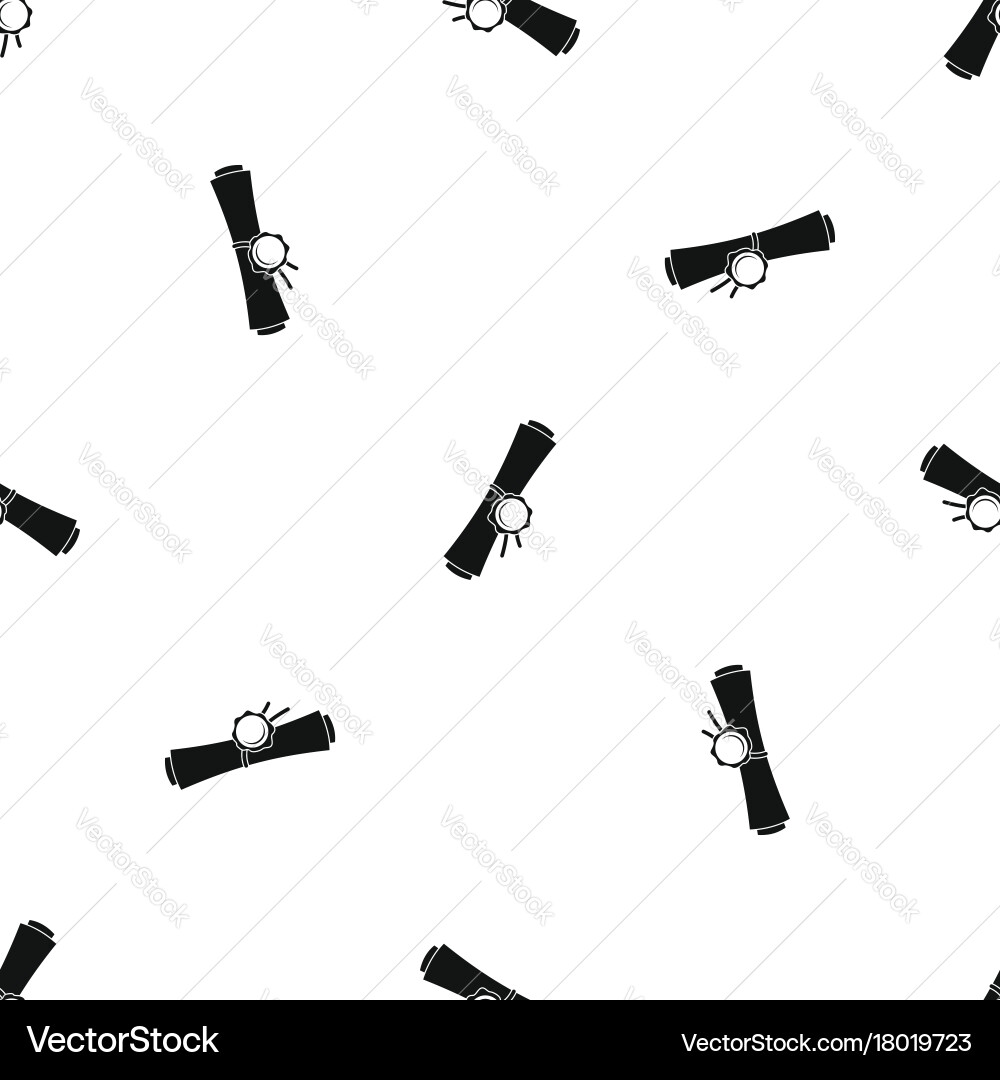 Old rolled paper with a red wax seal pattern vector image