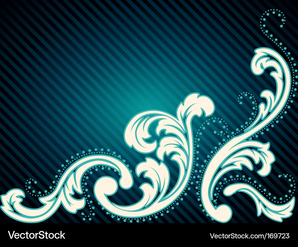 Rococo Blue Background Vector Image
