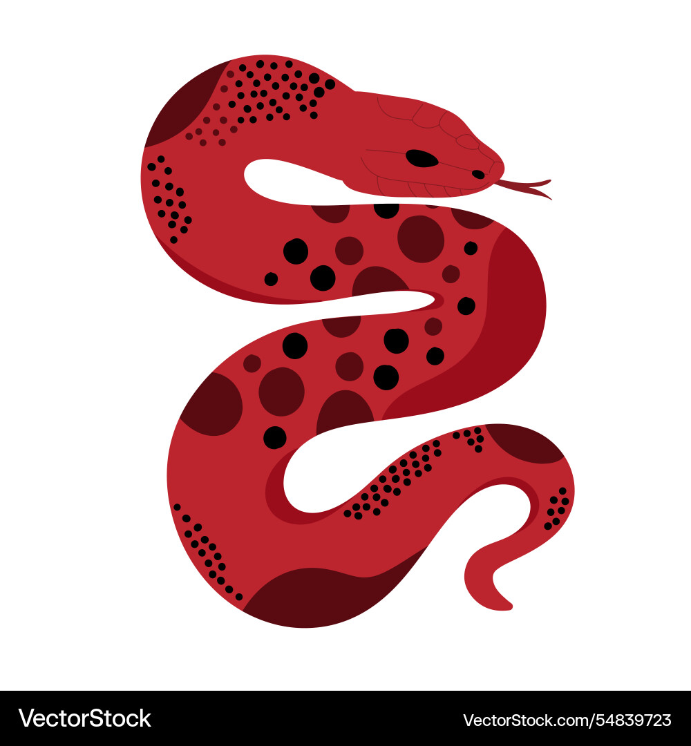Simple flat snake with dots pattern Vector Image