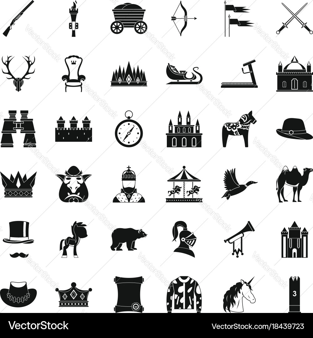 Unicorn icons set simple style Vector Image