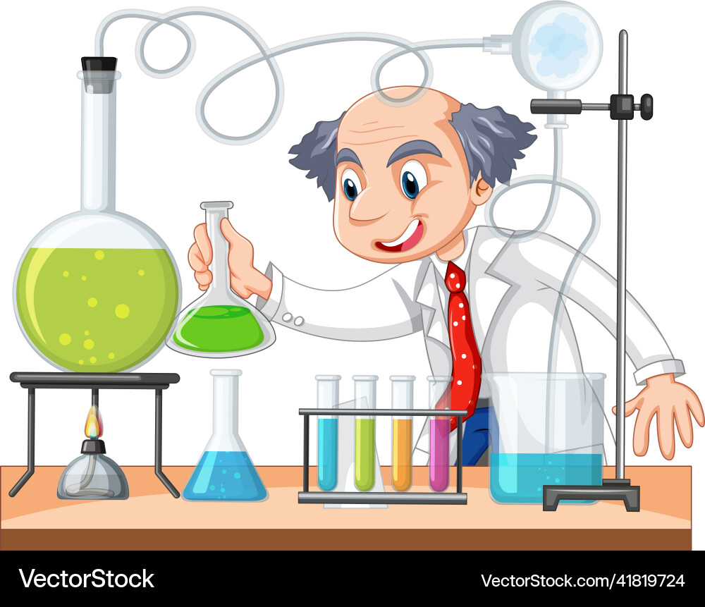 A chemist experiment at lab A chemist experiment at lab vector image
