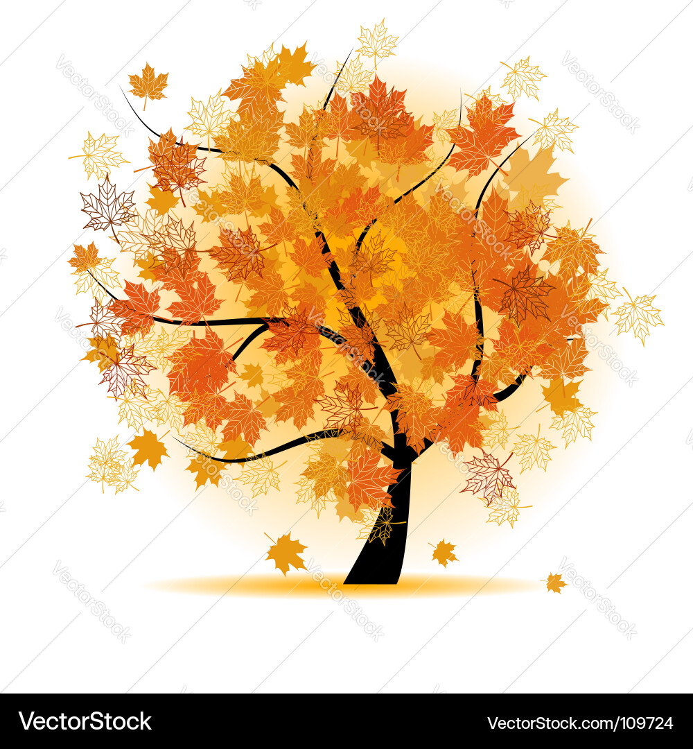 Autumn Maple Leaf Silhouette Vector Image