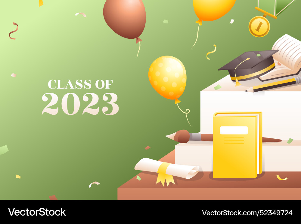 Gradient background for class of 2023 graduation vector image