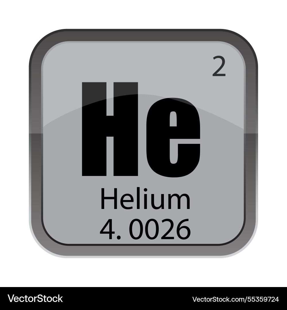 He element tile helium name display number 2 He element tile helium name display number 2 vector image