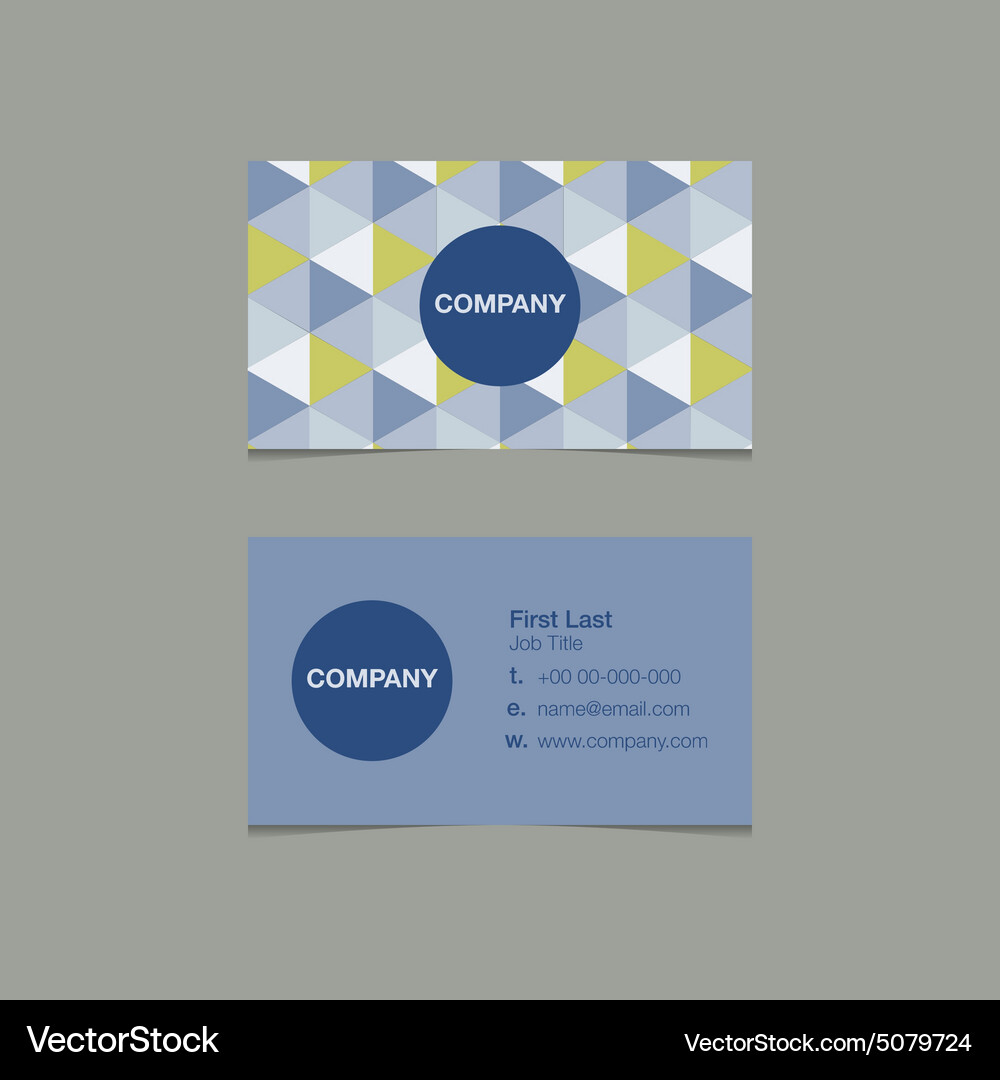 Simple name card template triangle style Vector Image