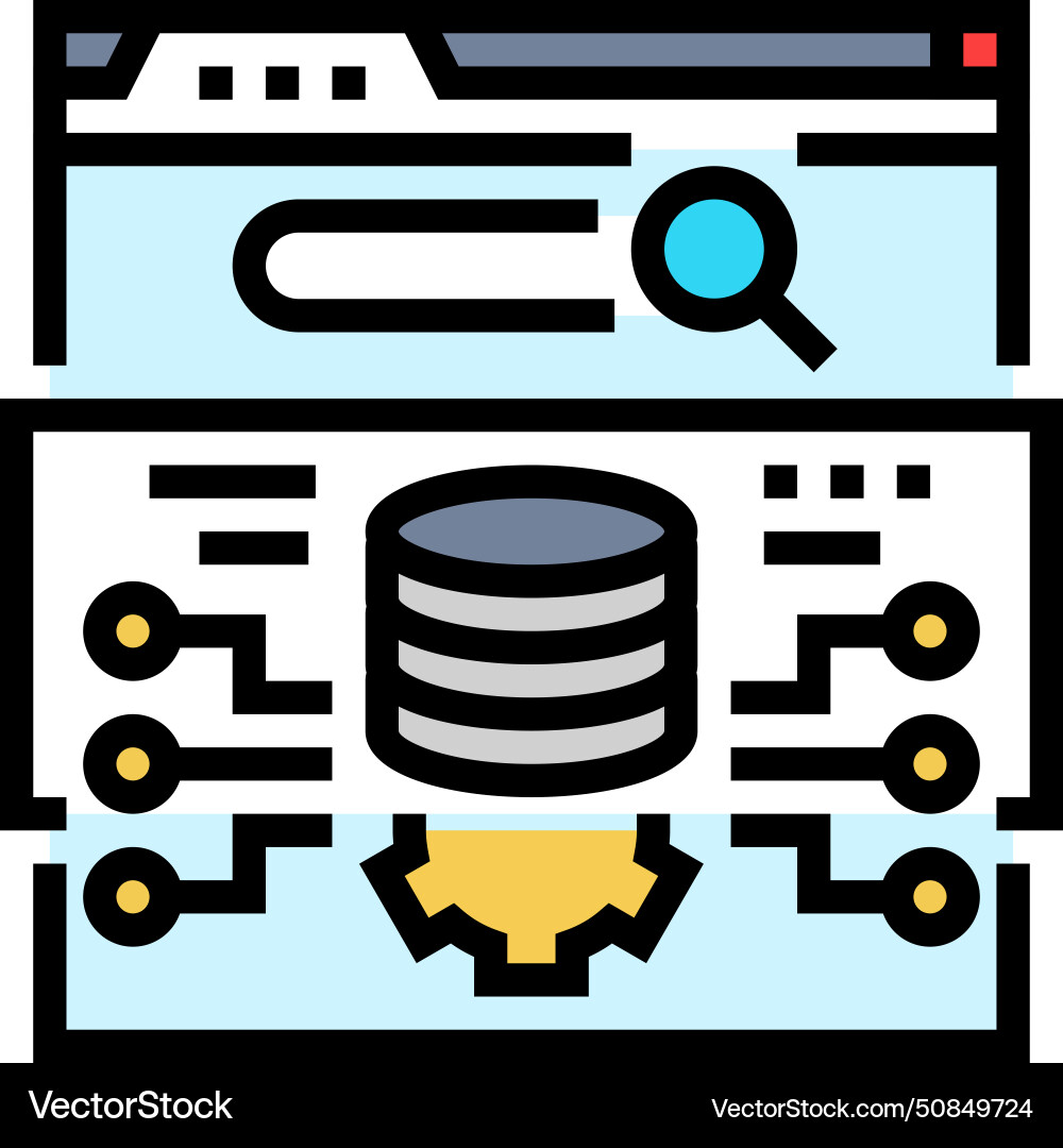 Structured data seo color icon Structured data seo color icon vector image