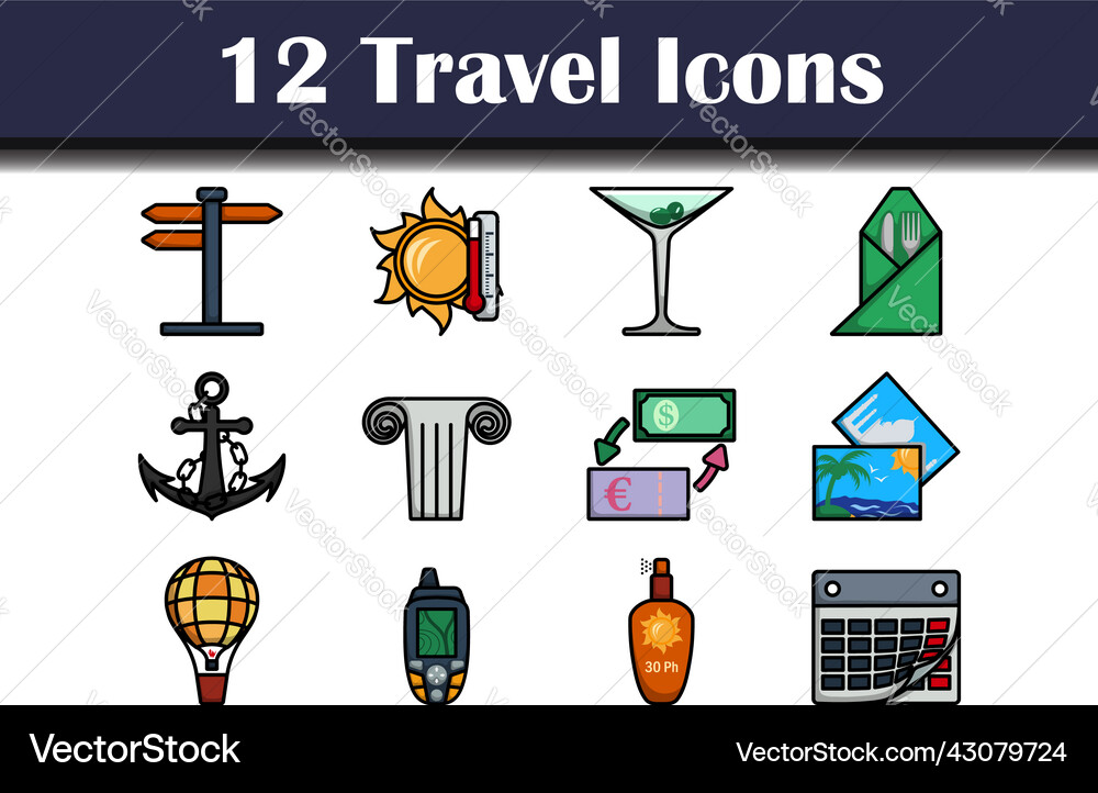 Travel icon set vector image