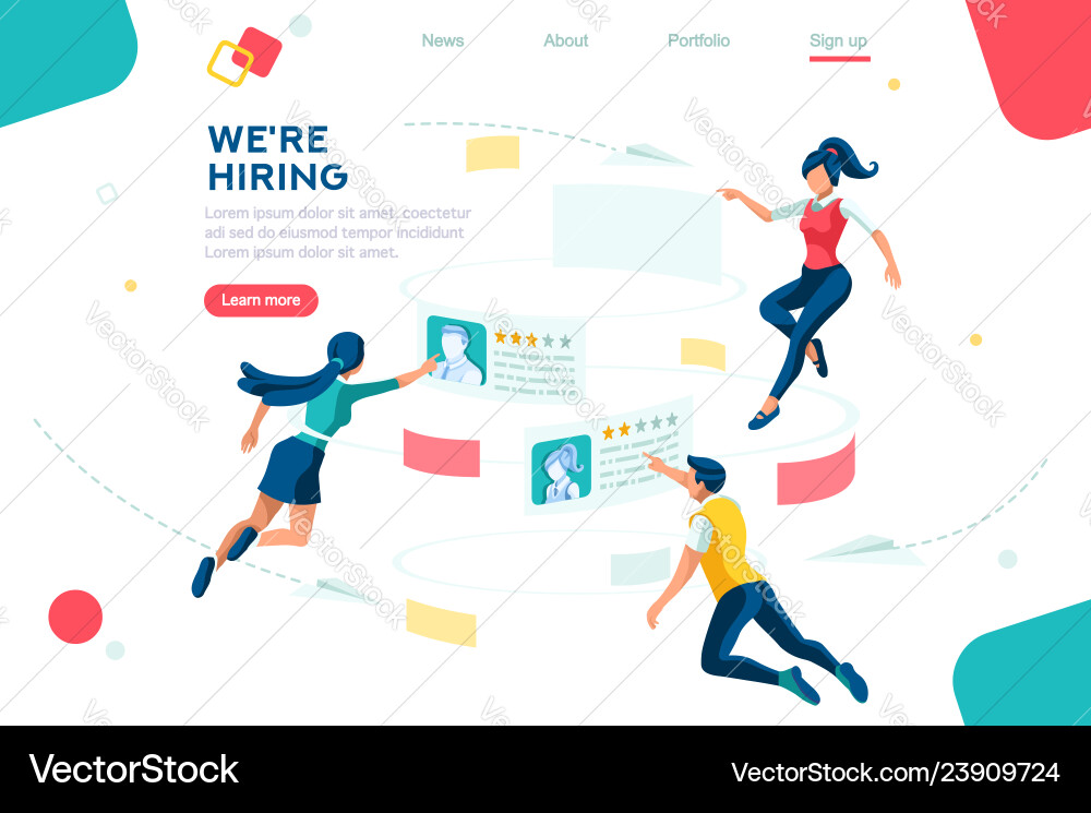 Web recruiting presentation Web recruiting presentation vector image