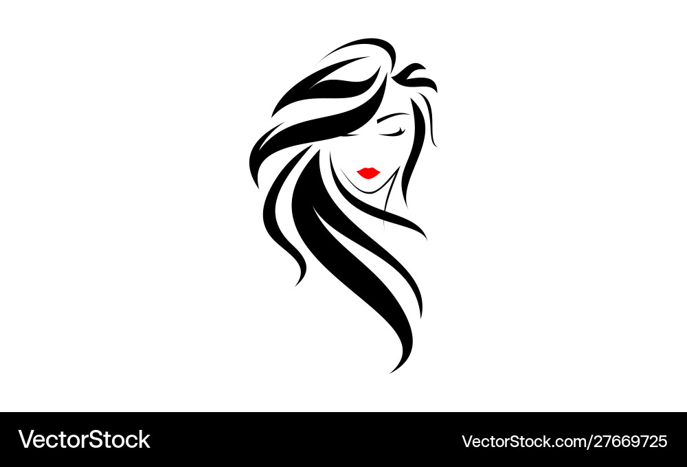 Elegant Women's Hair Salon Logo Vector Image