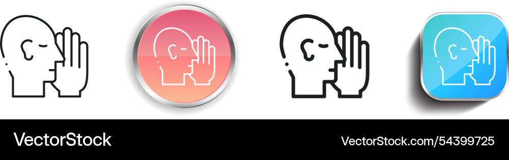 Gossip icon thin linear regular and button style Gossip icon thin linear regular and button style vector image