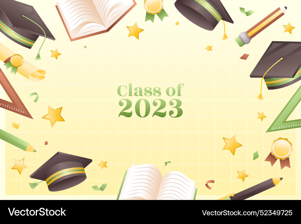 Gradient background for class of 2023 graduation Vector Image
