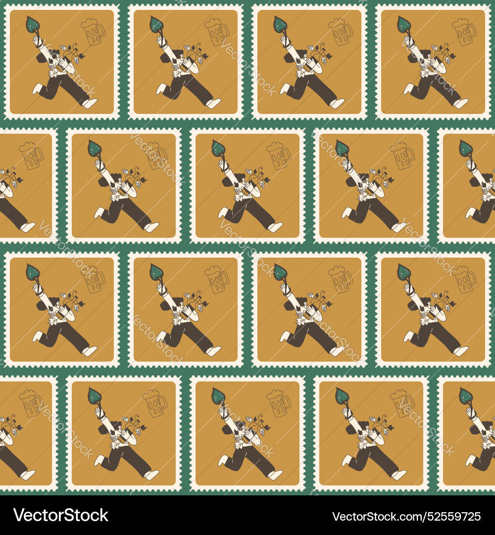 Oktoberfest checked seamless pattern character Oktoberfest checked seamless pattern character vector image