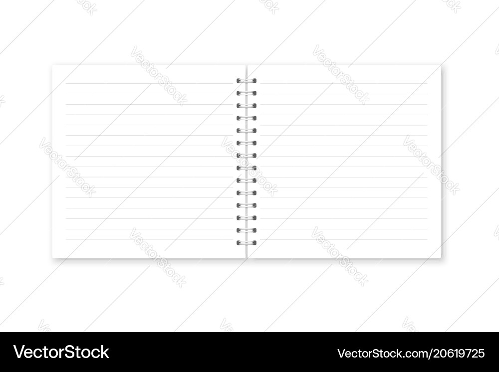 Realistic opened notebook Realistic opened notebook vector image