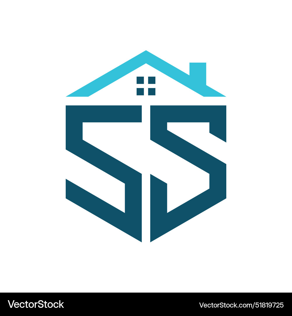 Ss house logo design template letter Vector Image