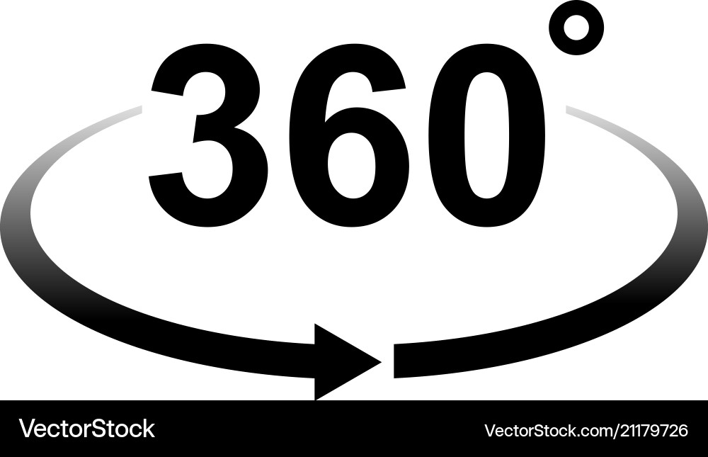 360 degrees Royalty Free Vector Image - VectorStock