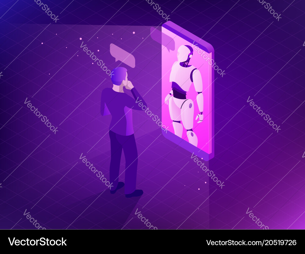Artificial Intelligence Chatbot Communication vector image