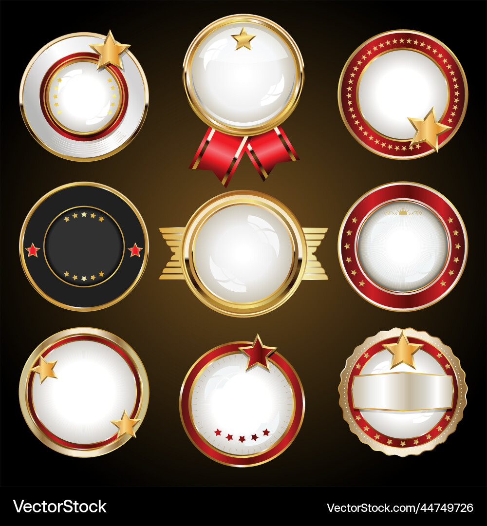 Collection of different color conical gradient vector image