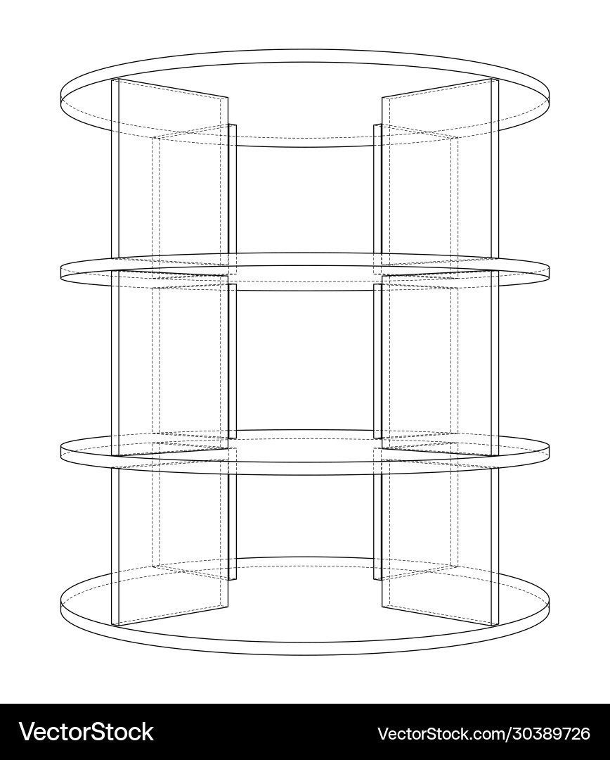 Empty showcase outline rendering 3d vector image