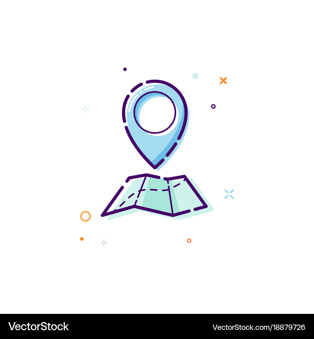 GPS Pointer Icon - Thin Line vector image