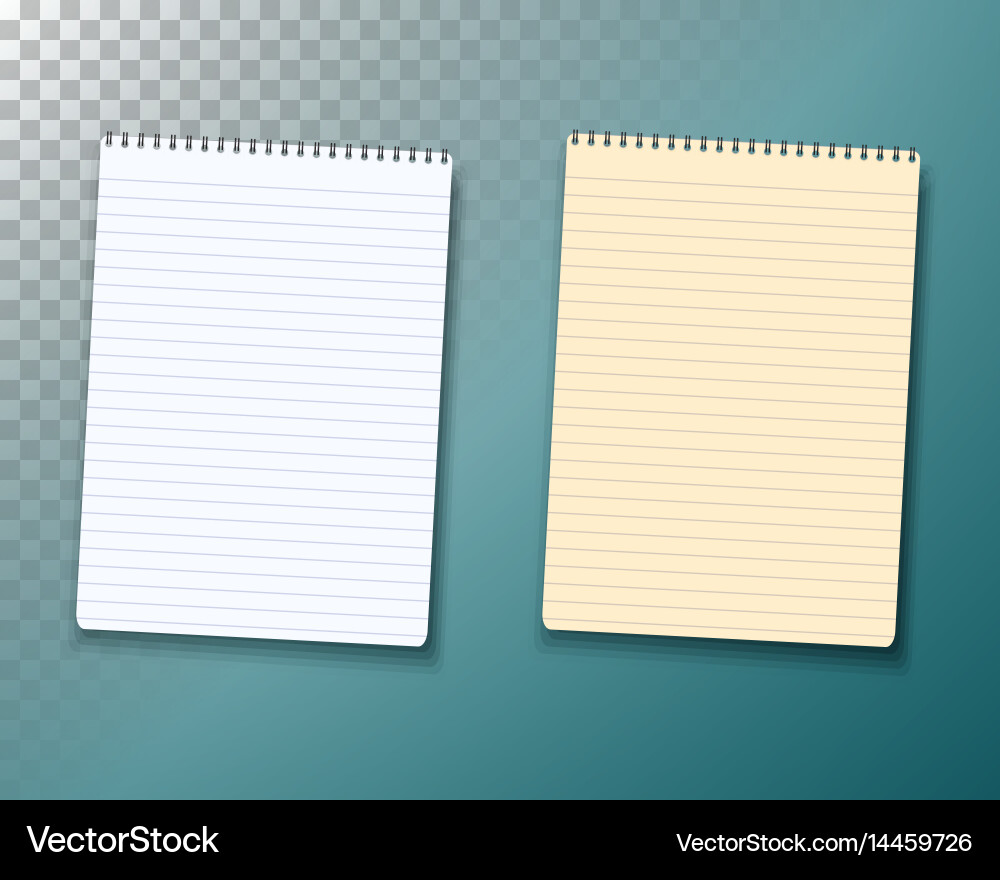 Notepad set paper notebook template vector image