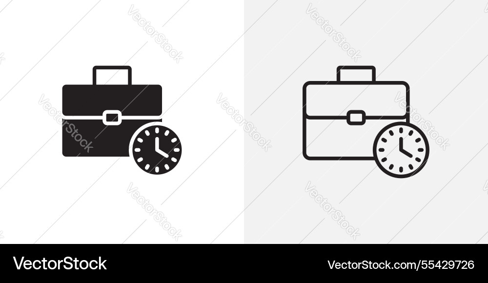 Office time icons pack for apps and ui ux desigs Vector Image