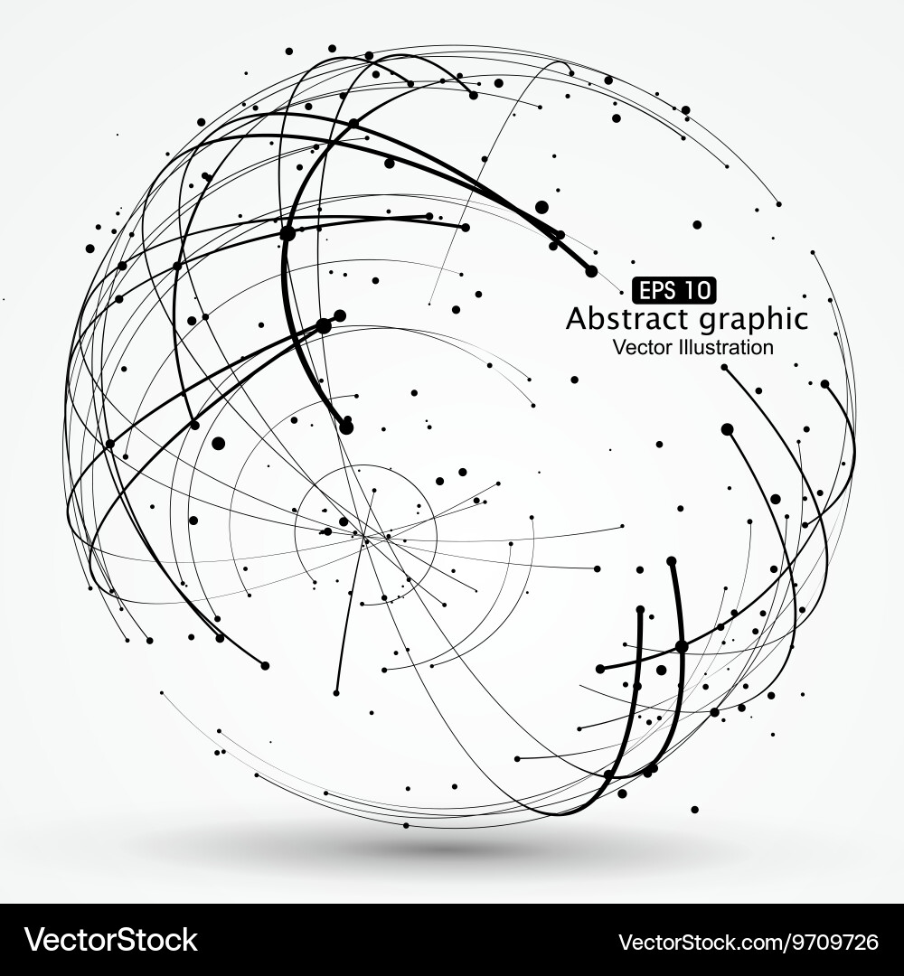 Point and curve constructed the sphere wireframe vector image