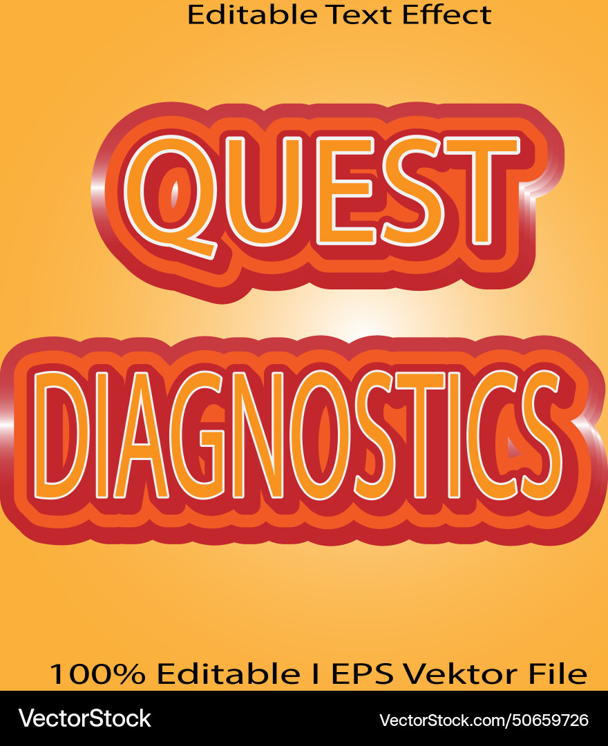 Quest diagnostics editable text effect Quest diagnostics editable text effect vector image