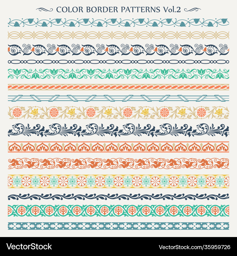 Vintage Ornamental Border Frame Set vector image