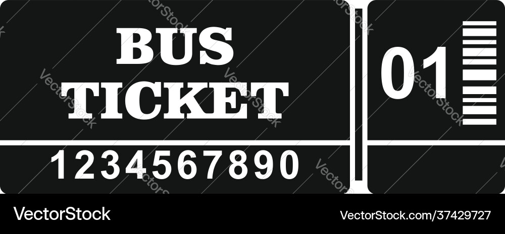 Control bus ticket icon simple style Control bus ticket icon simple style vector image