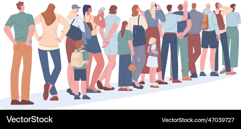 Crowded Queue Lineup vector image