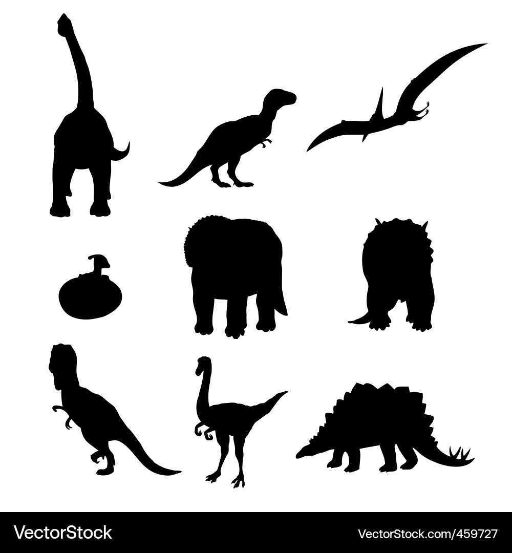Dinosaur Silhouettes Collection vector image