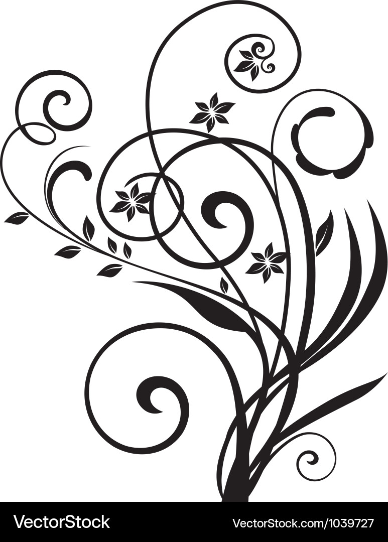Elegantes blühendes Swirl Ornament vektorbild