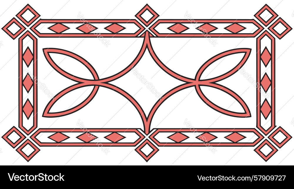 Interlocking geometric pattern frame traditional Vector Image