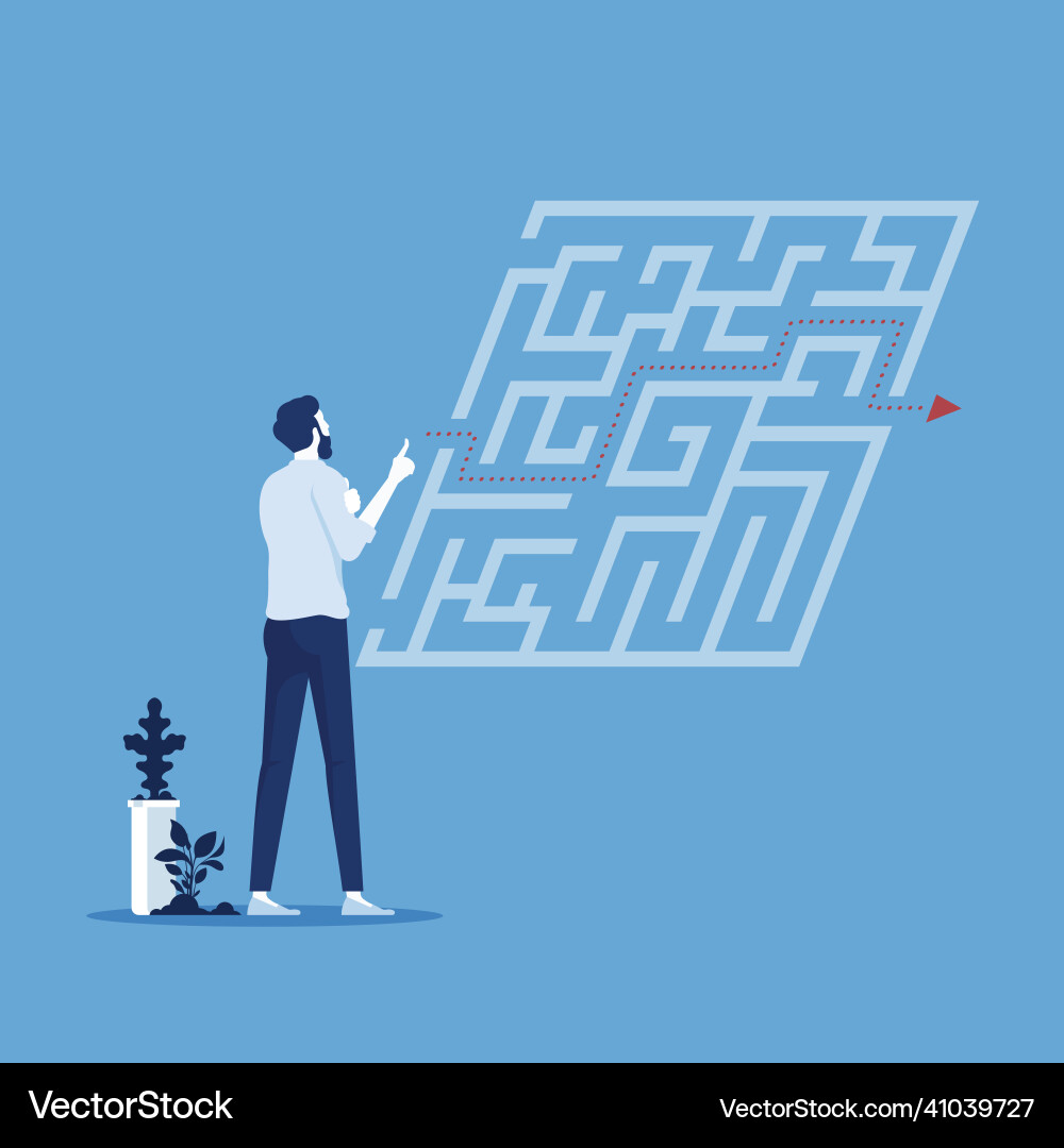 Problem Solving Maze Vector Image