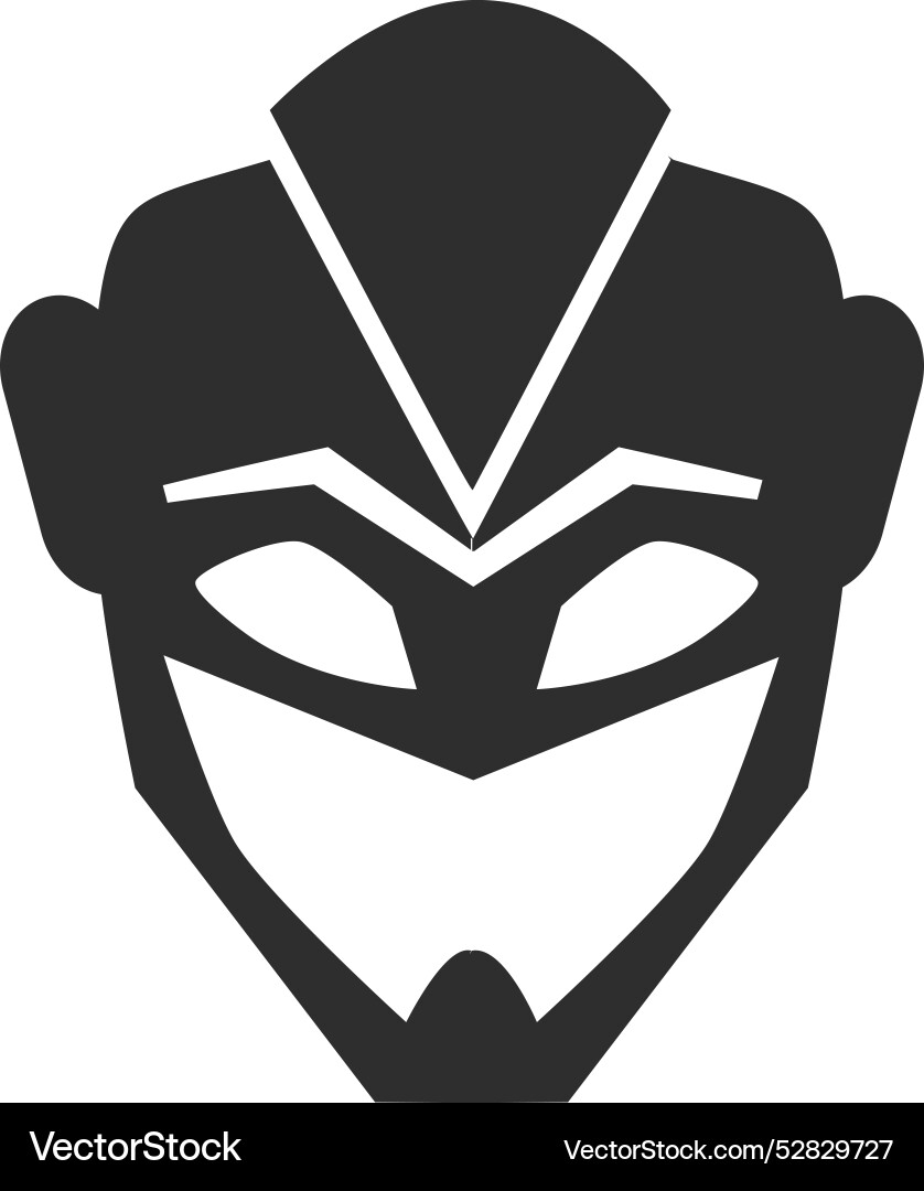 Superhero helmet black icon powerful mask Superhero helmet black icon powerful mask Vector Image