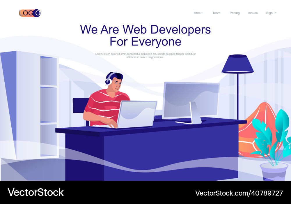 Web developers concept isometric landing page Web developers concept isometric landing page vector image