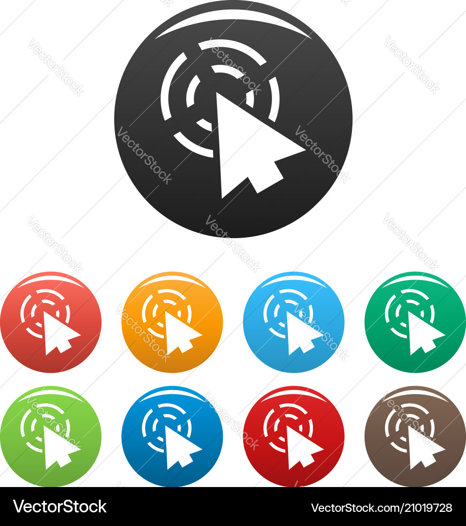 Cursor app icons set color Cursor app icons set color vector image