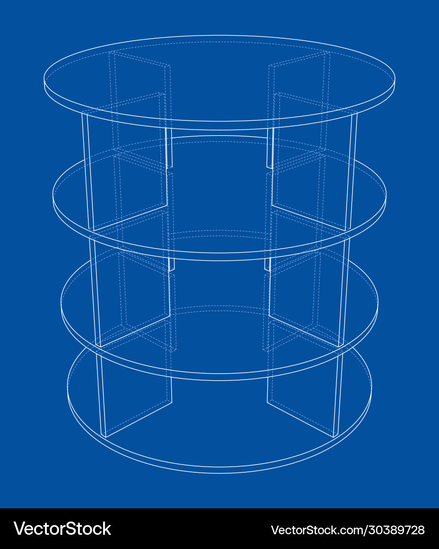 Empty showcase outline rendering 3d vector image