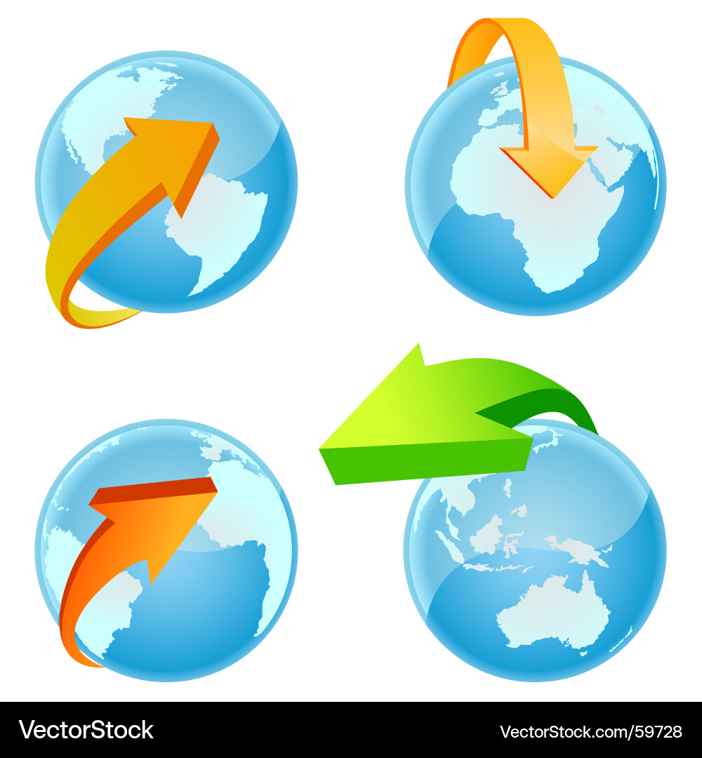 Globe with Directional Arrow Vector Image