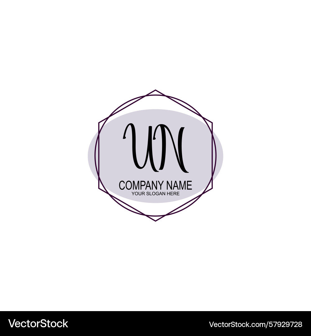 Handwriting logo concepts with initial un Vector Image