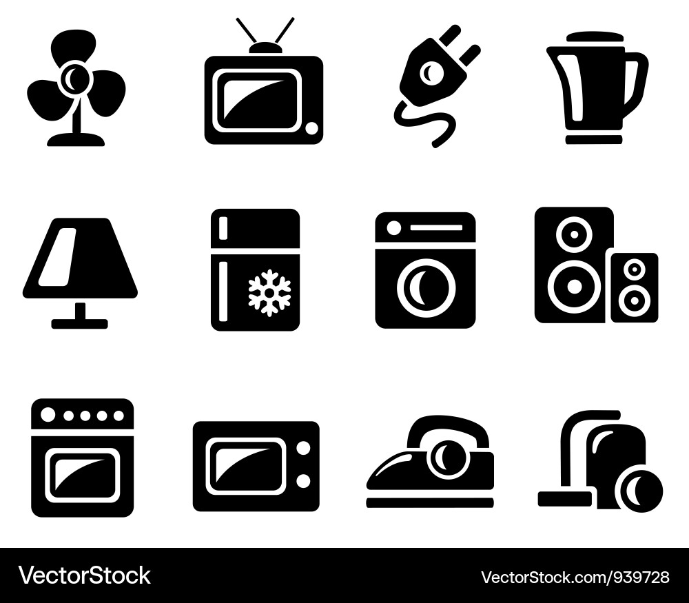 Home Electronics Icon Set Vector Image