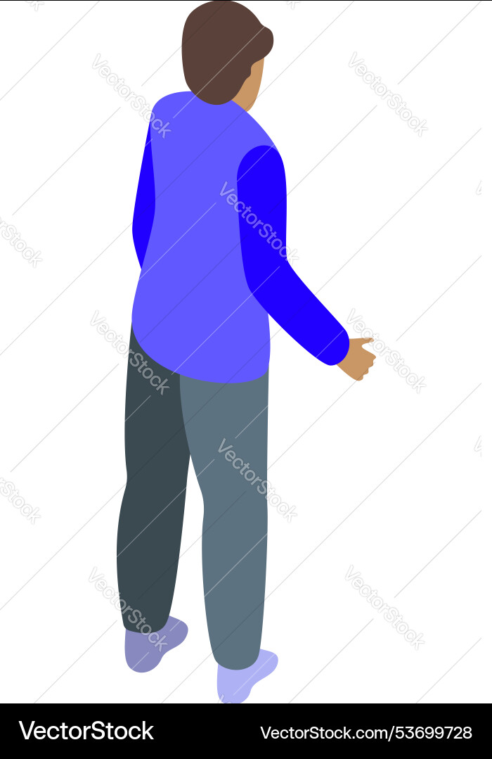 Man gesturing showing something isometric Man gesturing showing something isometric vector image