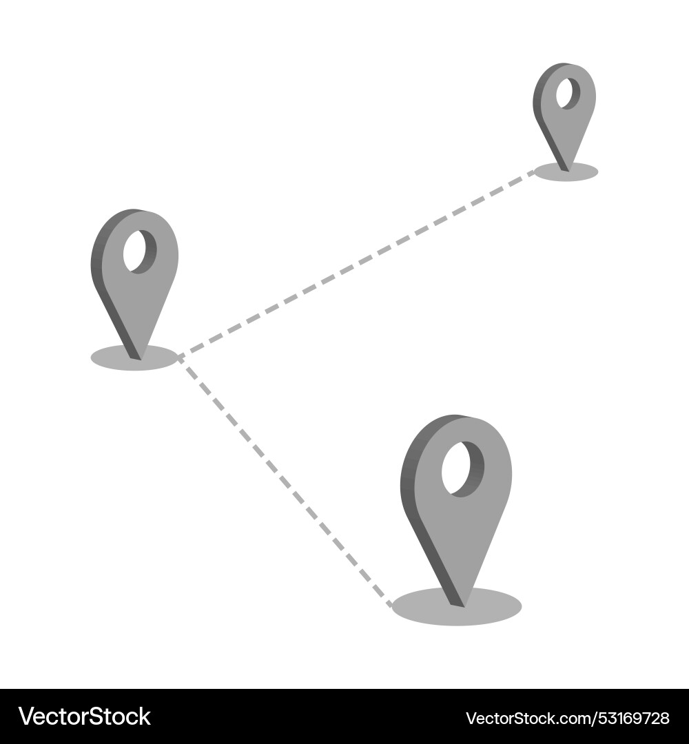 Map location pins and route navigation concept Vector Image