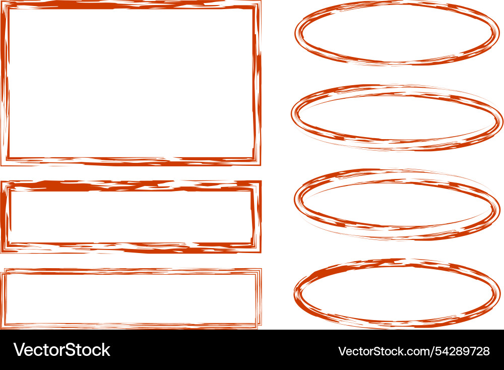 Red white abstract pattern frames set Vector Image